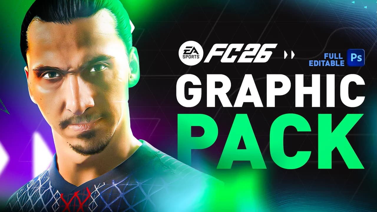 Mega GFX Pack FC26 - 7,000+ Assets (PSD, PNG, JPG, 4K) + Thumbnails & Social Templates