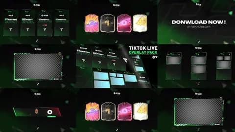 FC25 STREAM PACK OVERLAY TIKTOK LIVE BLACK EDITION [ANIMATED]
