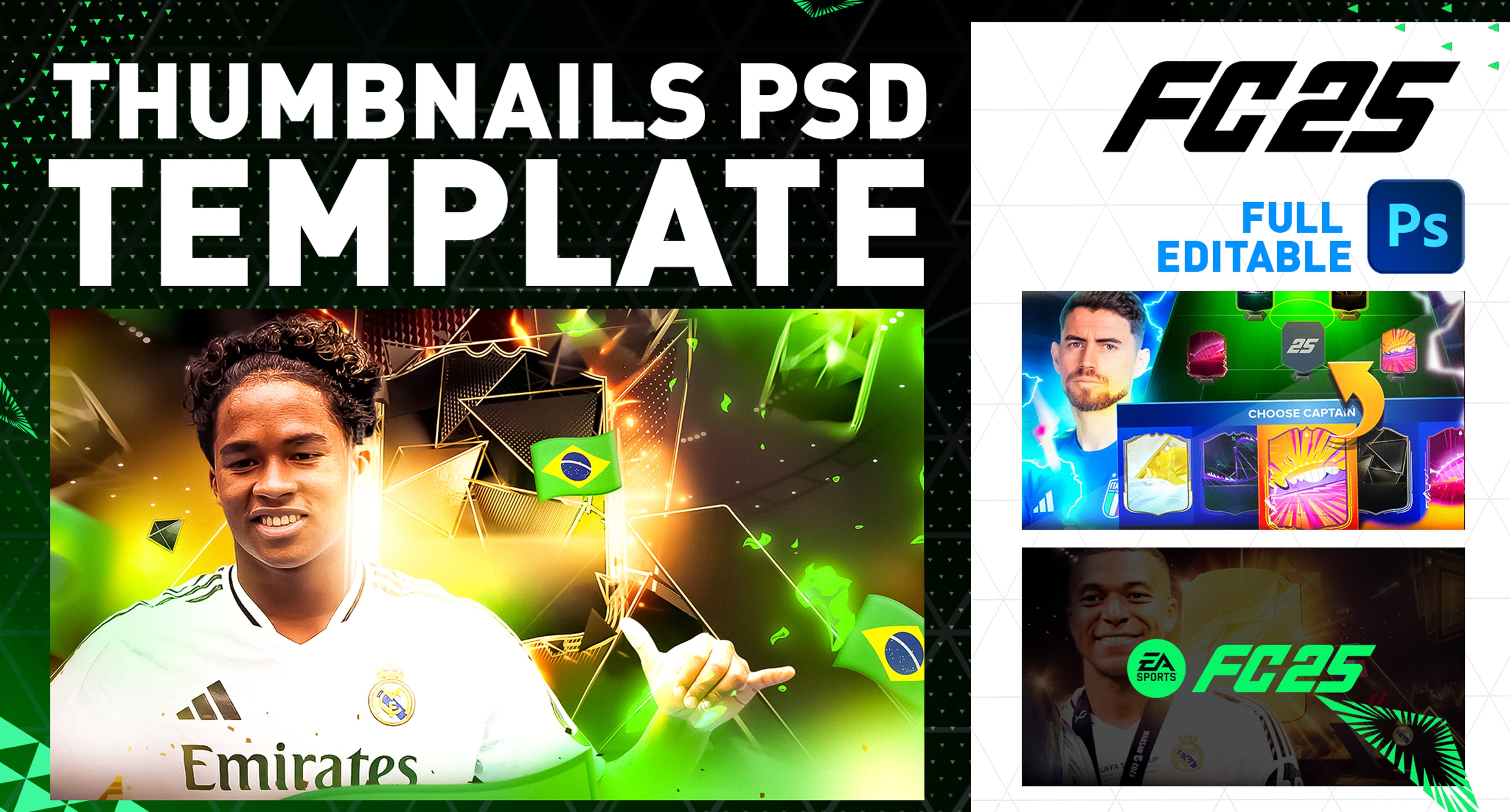 EAFC25 THUMBNAILS TEMPLATE - FULL EDITABLE - PSD, image 1