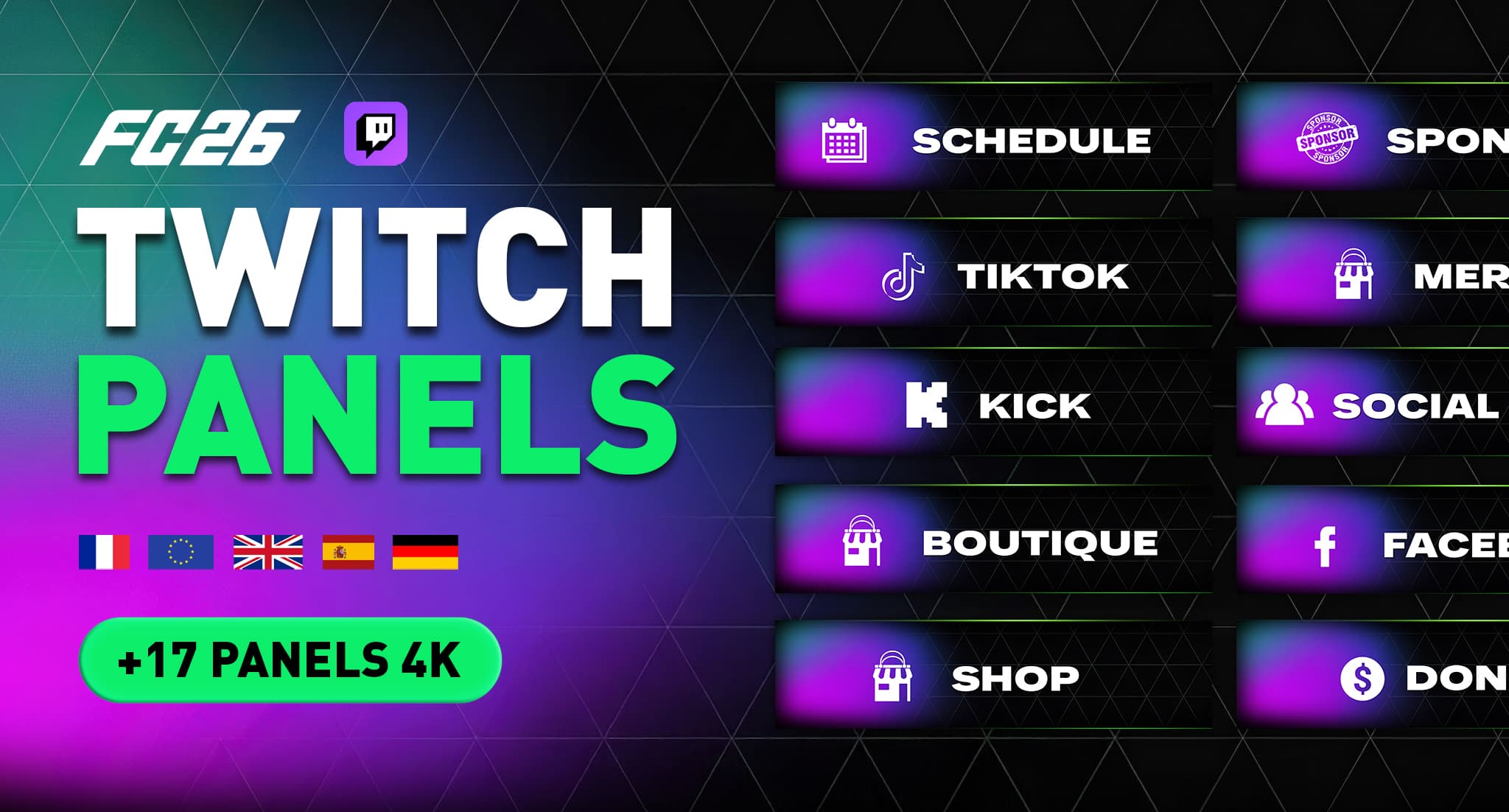 FC 26 + Stream Packages + Graphics Pack + Twitch Panels.
