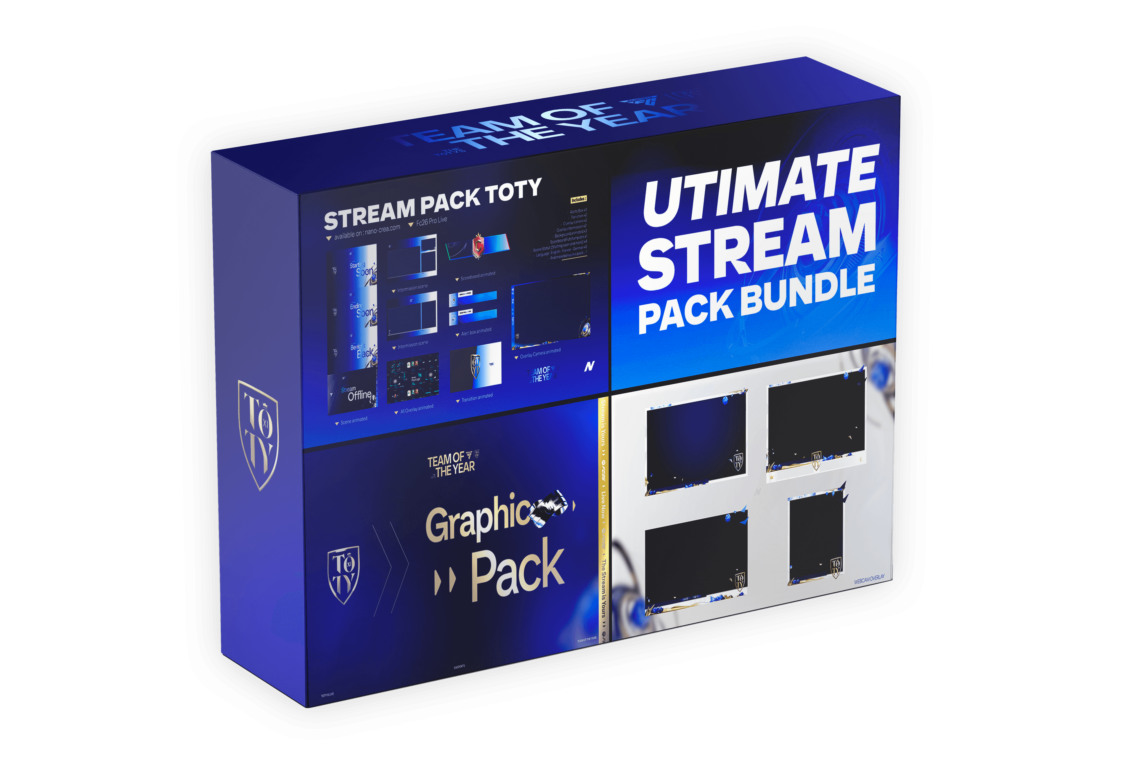 FC26 TOTY Ultimate Stream Pack Bundle including full stream pack, light pack and graphic pack for OBS and Streamlabs