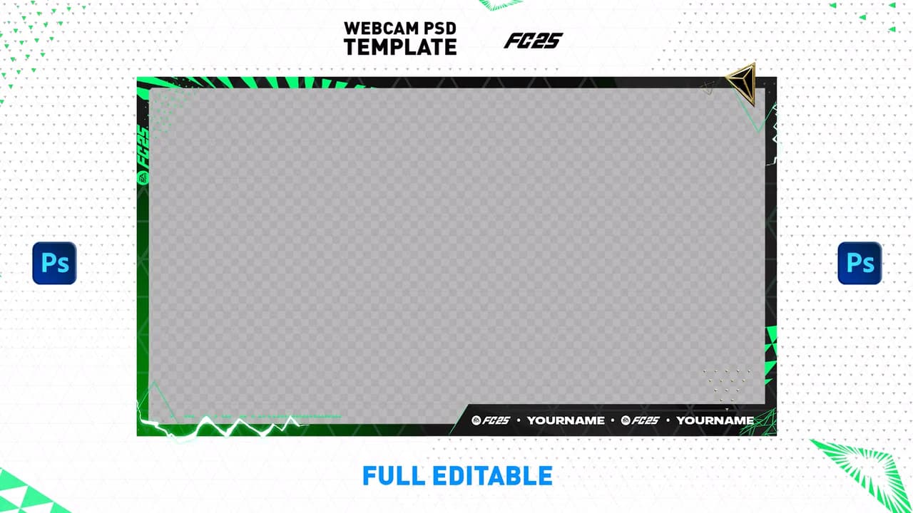EAFC25 WEBCAM OVERLAY TEMPLATE - FULL EDITABLE - PSD