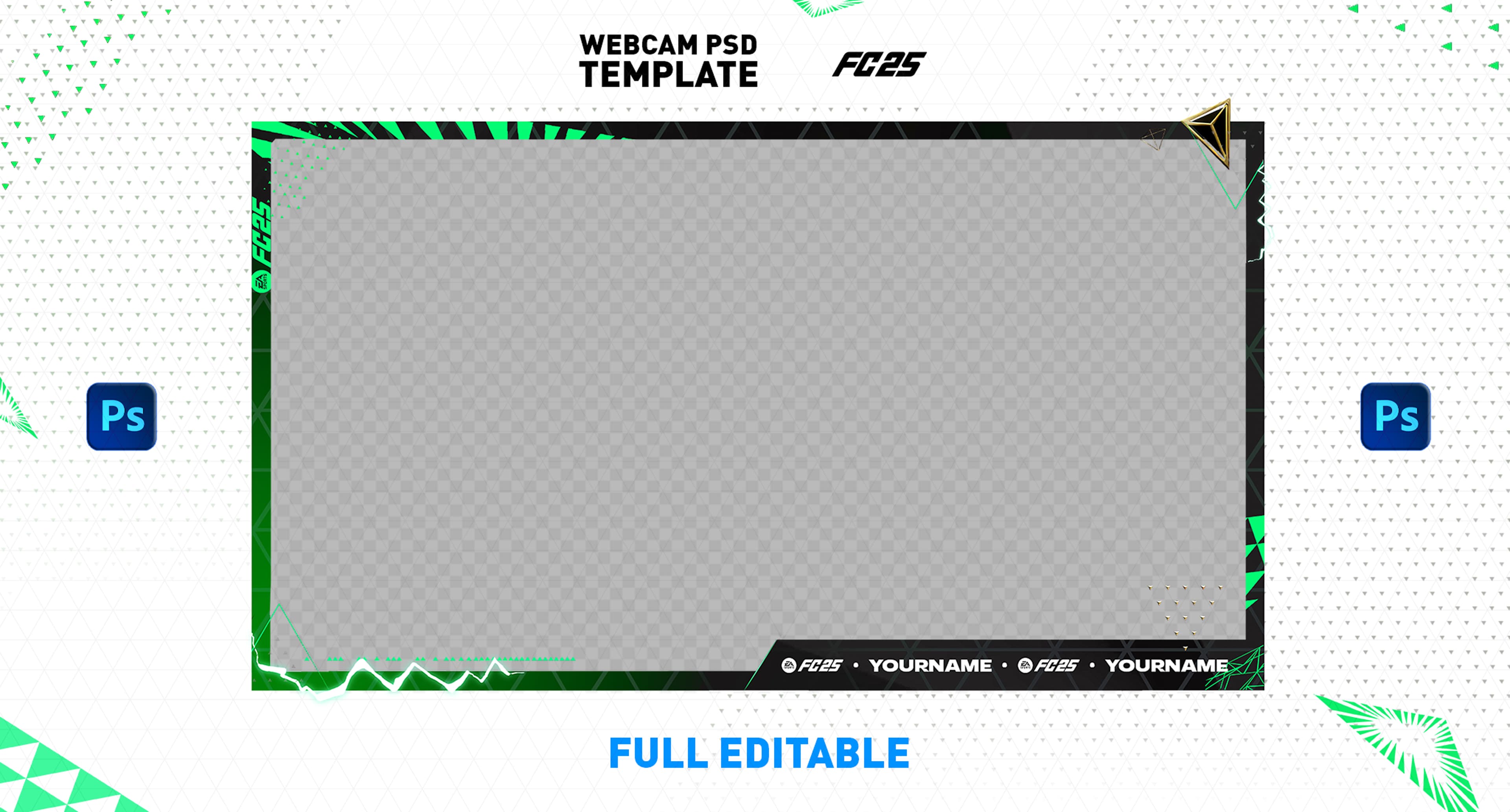 EAFC25 WEBCAM OVERLAY TEMPLATE - FULL EDITABLE - PSD, image 1