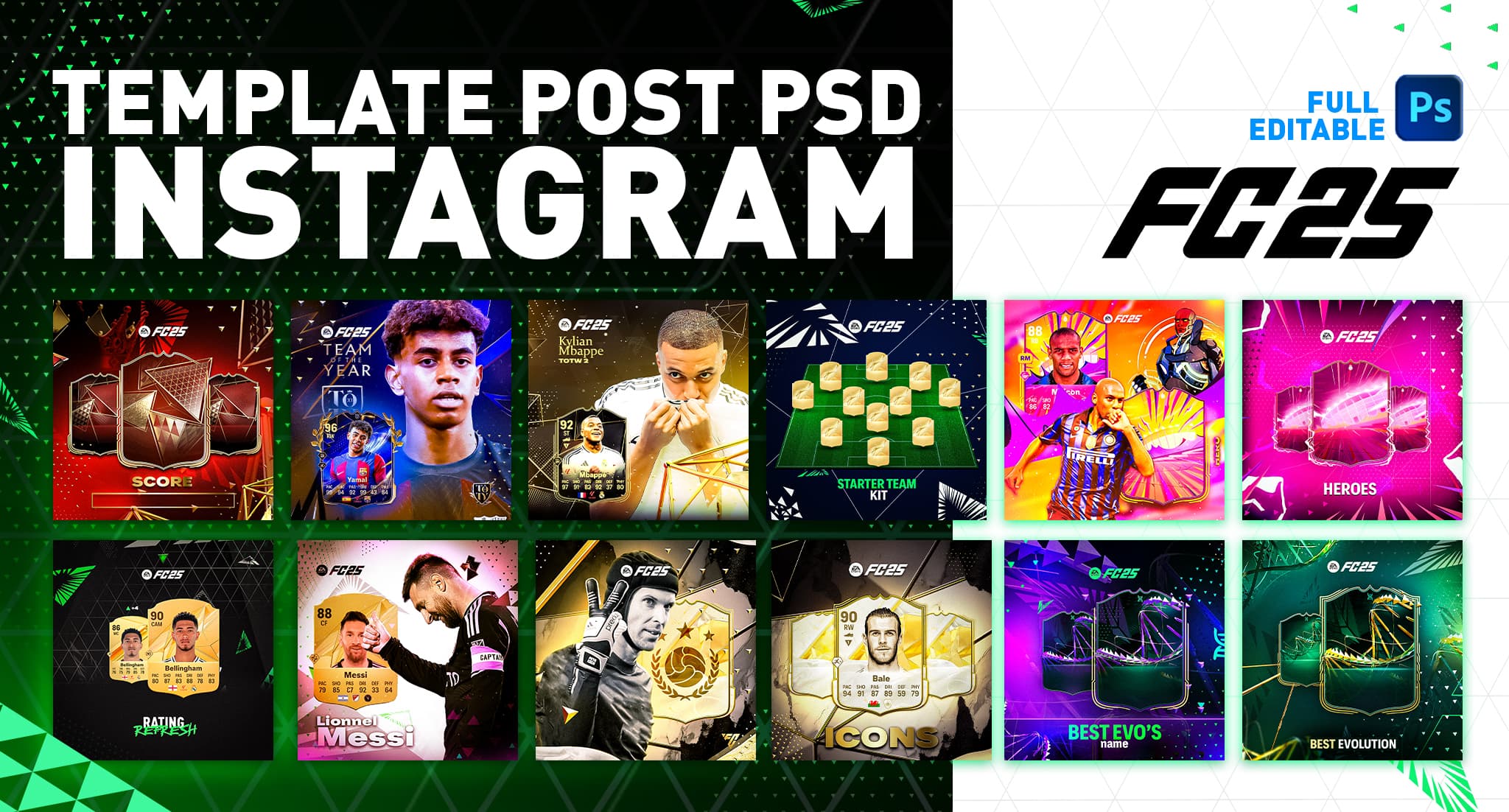EAFC25 INSTAGRAM TEMPLATES - 12 FULLY EDITABLE PSD FILES, image 1