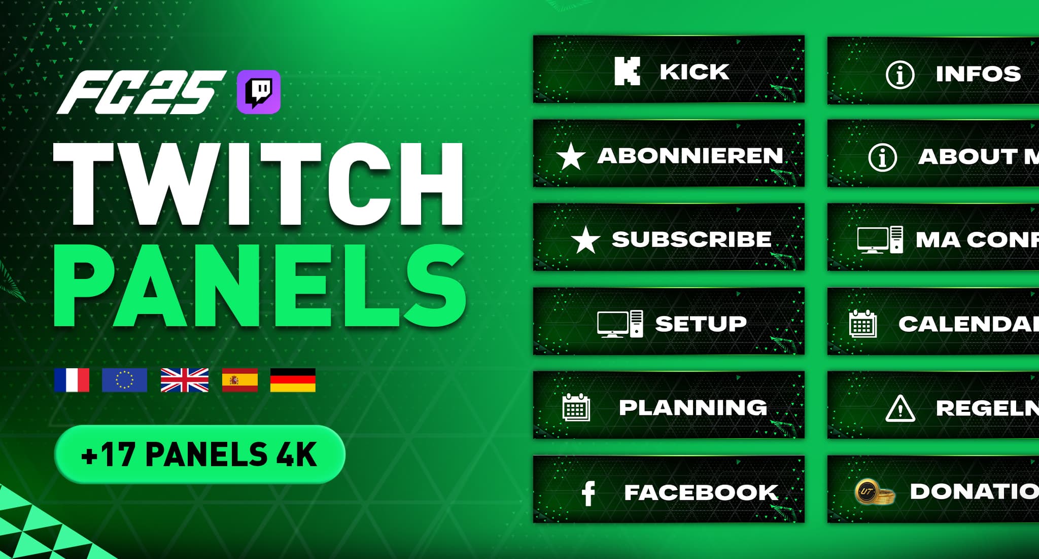 FC25 TWITCH PANELS (COMPATIBLE WITH YOUTUBE, KICK, PNG FORMAT…), image 1