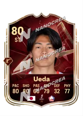 Carta FUT Champions de Ayase Ueda, valoración 80