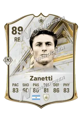 Carta Base Icon di Javier Zanetti, valutazione 89