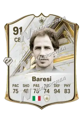 Franco Baresi, Base Icon card, rated 91