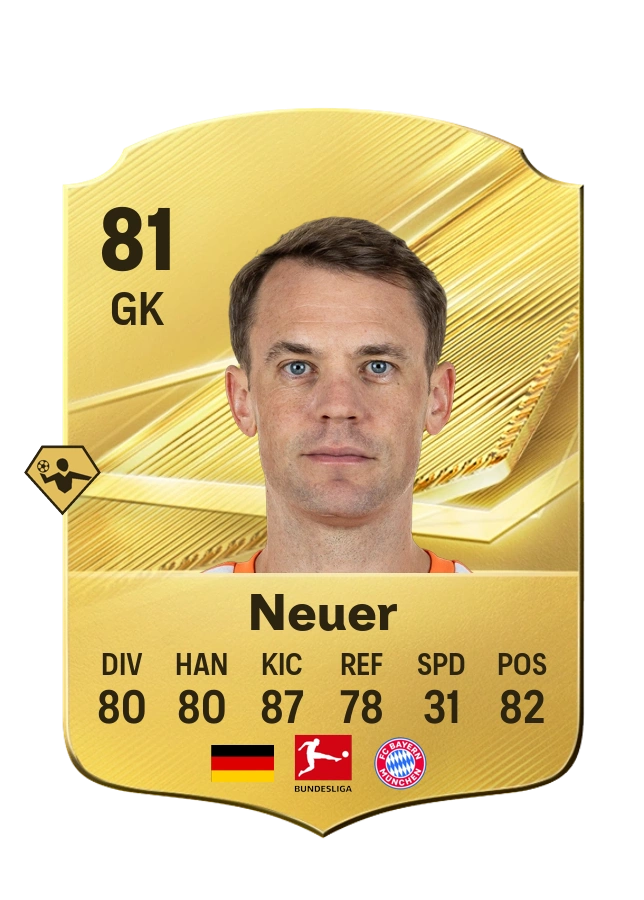 Manuel Neuer, Common card, rated 81