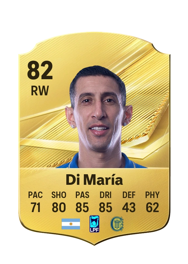 Carta Common de Ángel Di María, valoración 82