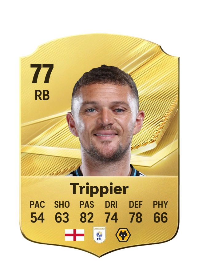 Kieran Trippier, Common card, rated 77