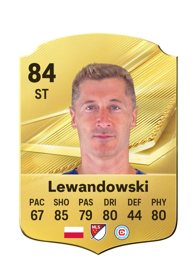 Robert Lewandowski, Common card, rated 84