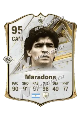 Carta Base Icon di Diego Armando Maradona, valutazione 95