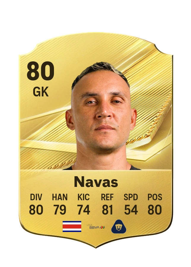 Keylor Navas، بطاقة Common، بتقييم 80