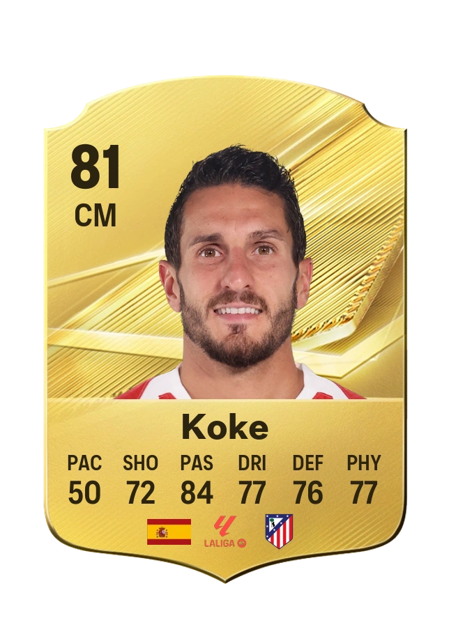 Koke، بطاقة Common، بتقييم 81