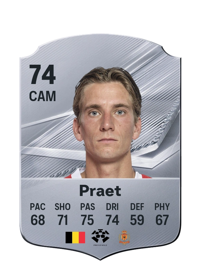 Carta Common de Dennis Praet, overall 74