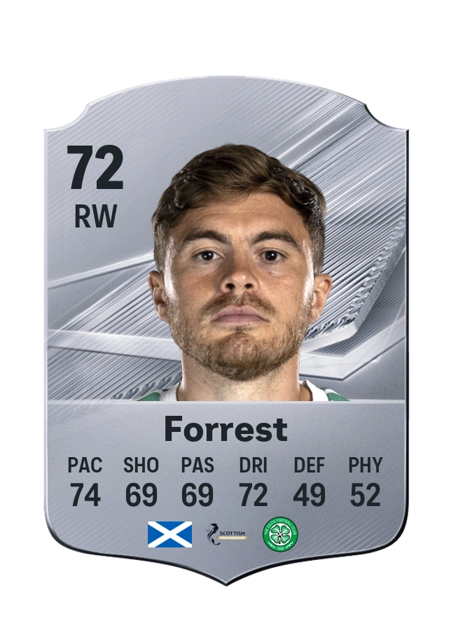 James Forrest، بطاقة Common، بتقييم 72