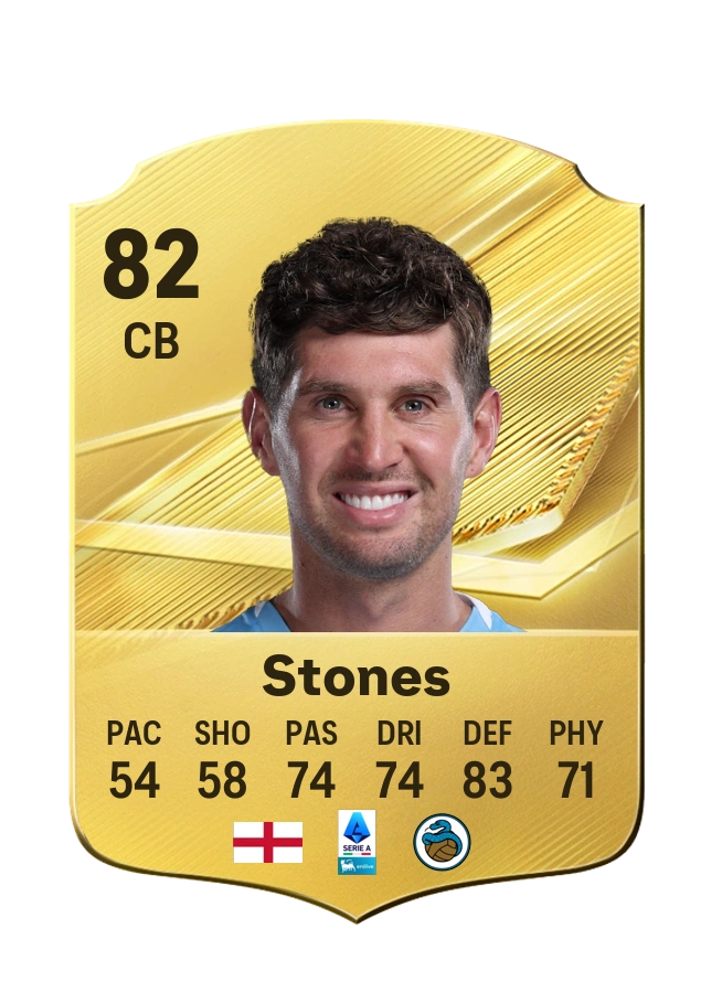 Carta Common di John Stones, valutazione 82