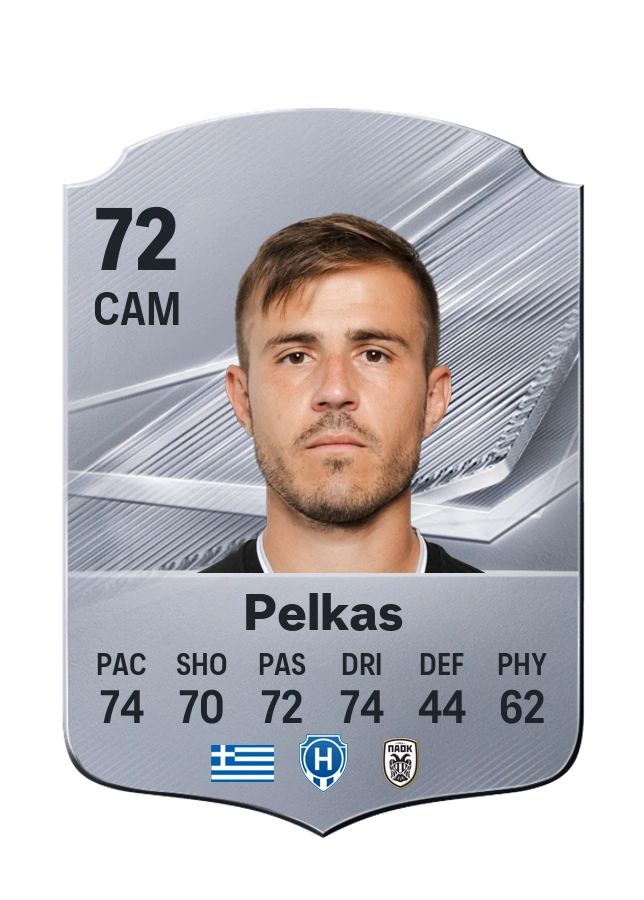 Dimitrios Pelkas, Common card, rated 72