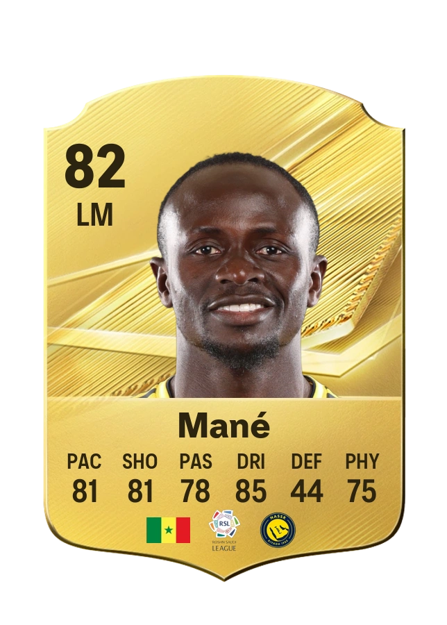 Carta Common di Sadio Mané, valutazione 82