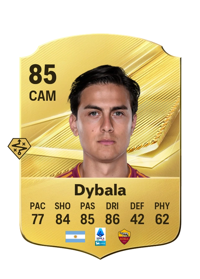Carta Common di Paulo Dybala, valutazione 85