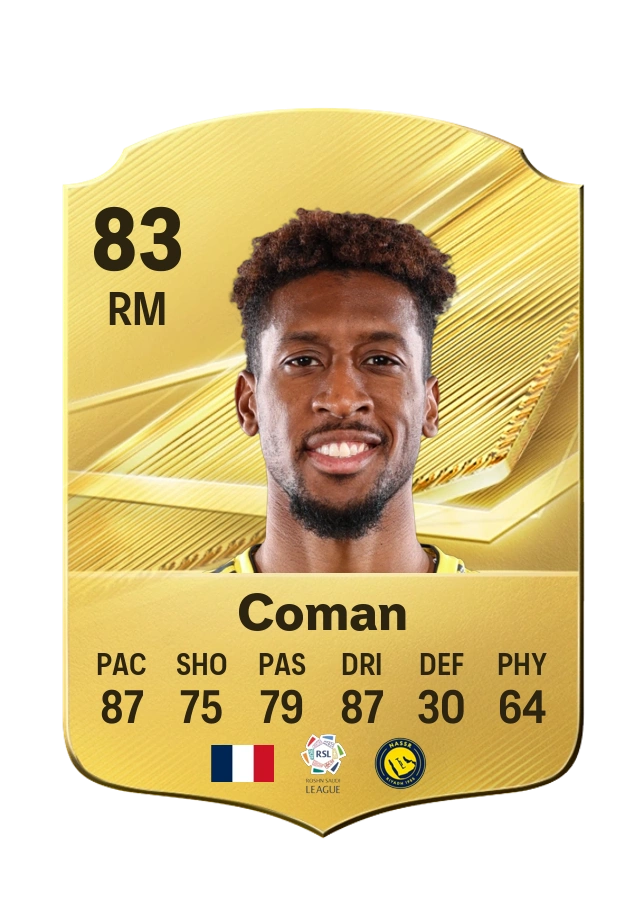 Kingsley Coman، بطاقة Common، بتقييم 83