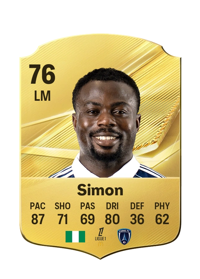 Moses Simon، بطاقة Common، بتقييم 76