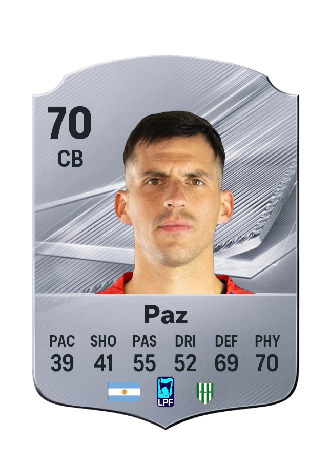 Nehuén Paz, Common card, rated 70