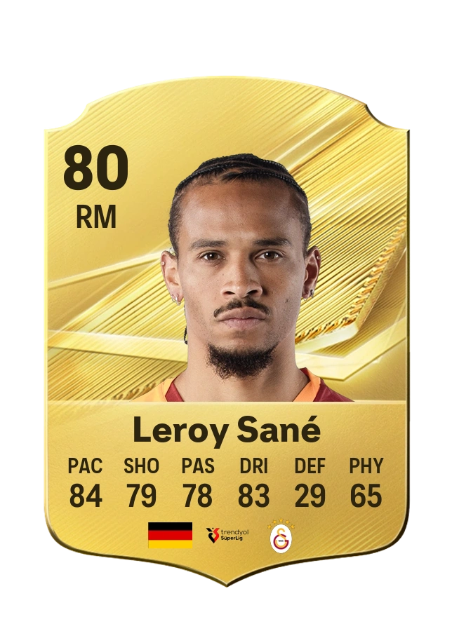 Leroy Sané، بطاقة Common، بتقييم 80