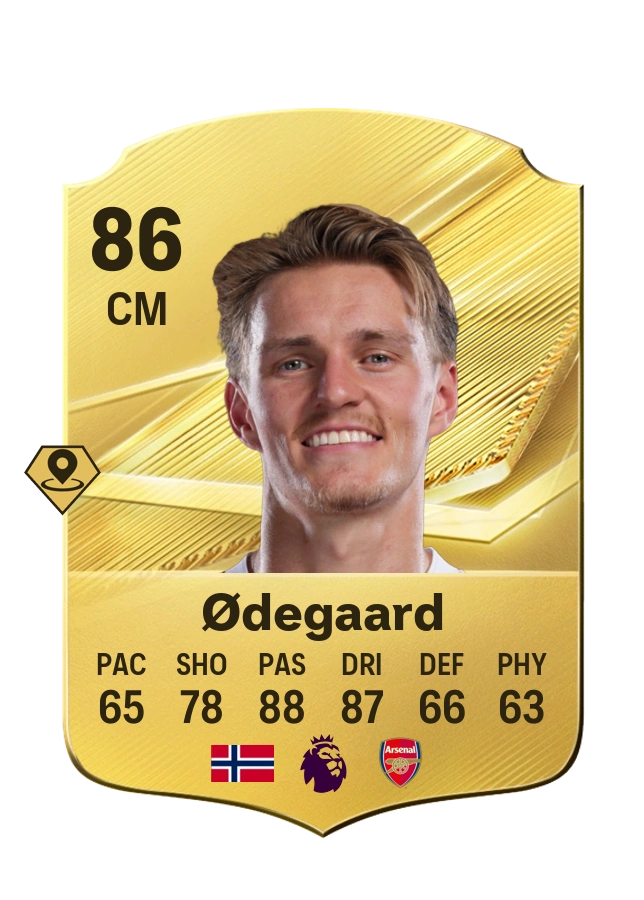 Martin Ødegaard، بطاقة Common، بتقييم 86