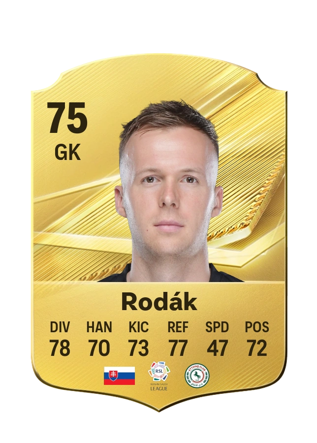 Marek Rodák, karta Common, ocena 75