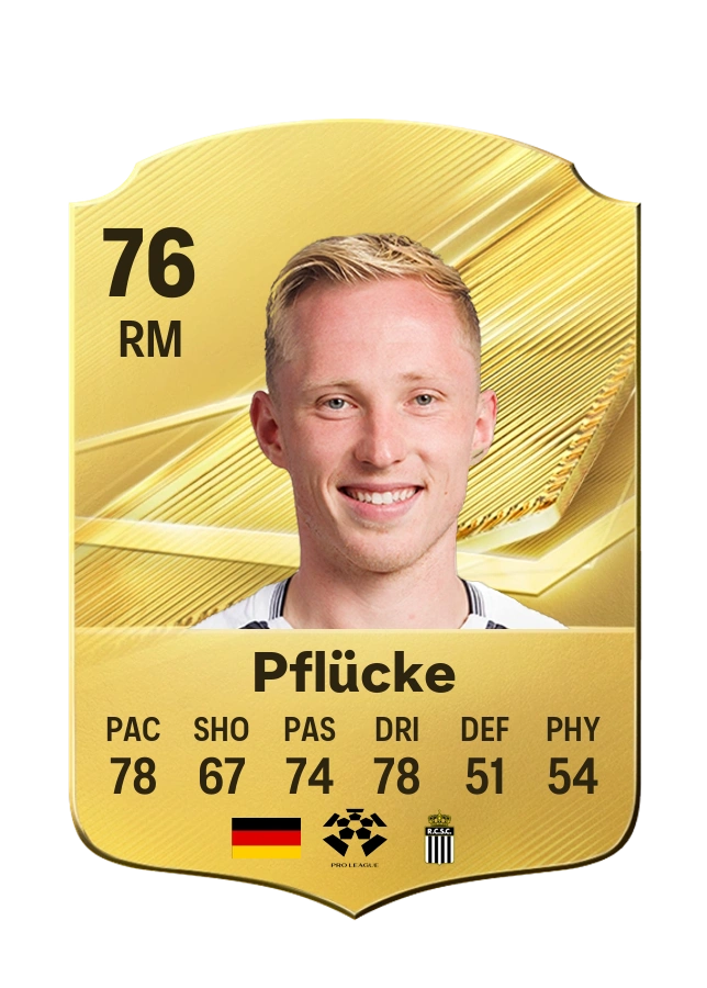 Patrick Pflücke, Common card, rated 76