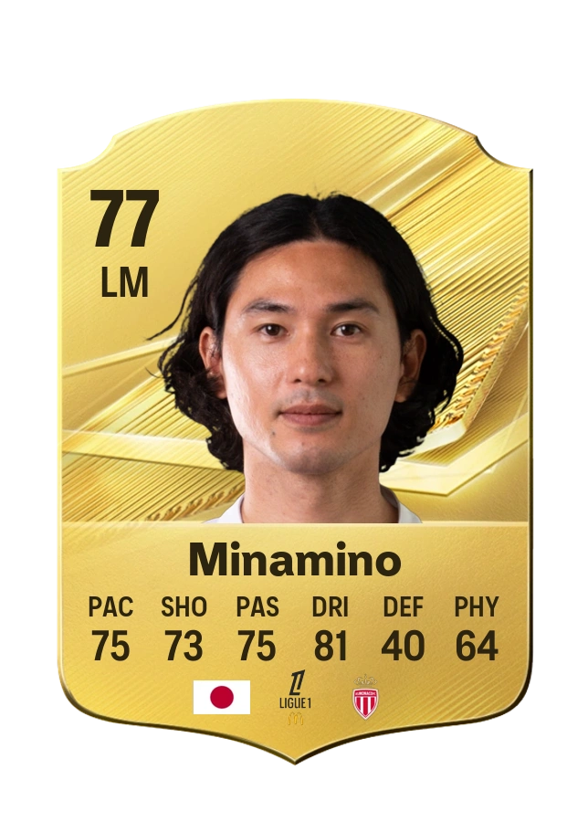 Carta Common di Takumi Minamino, valutazione 77