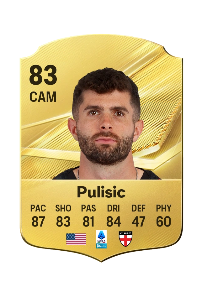 Christian Pulisic، بطاقة Common، بتقييم 83