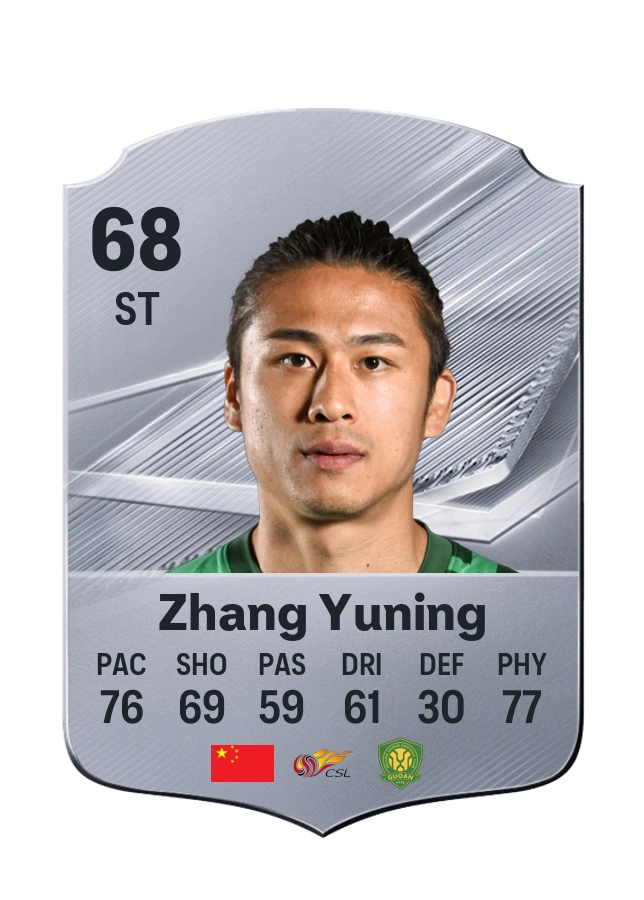 Zhang Yuning, Common card, rated 68