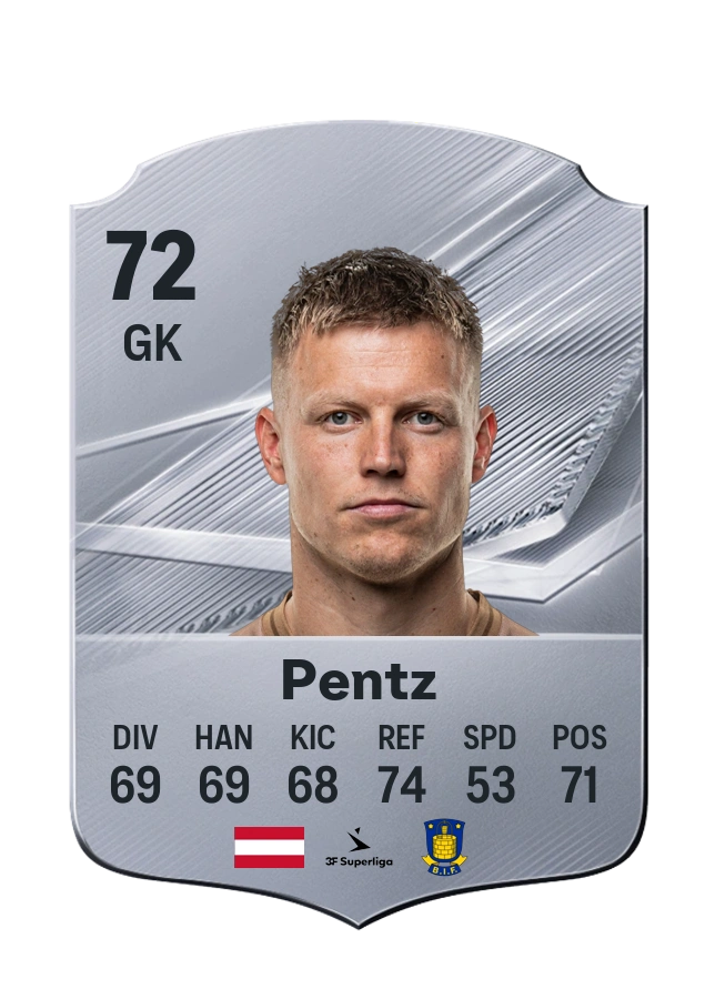Patrick Pentz, Common card, rated 72
