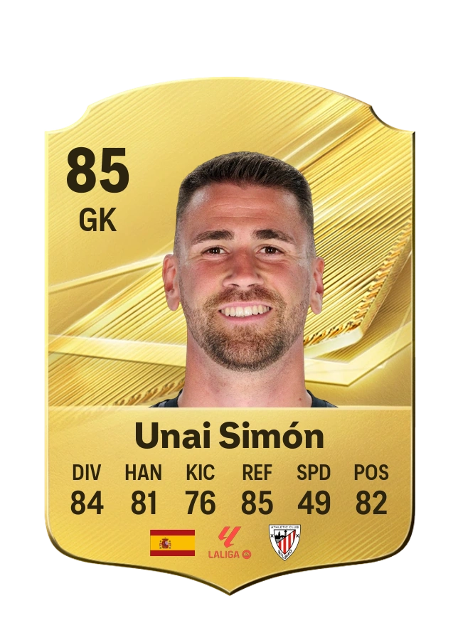 Unai Simón، بطاقة Common، بتقييم 85