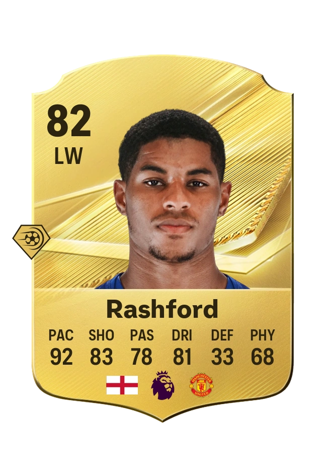 Carta Common di Marcus Rashford, valutazione 82