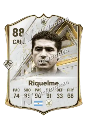 Juan Román Riquelme, Base Icon card, rated 88