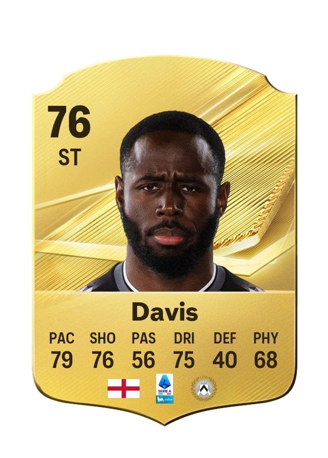 Keinan Davis, Common card, rated 76
