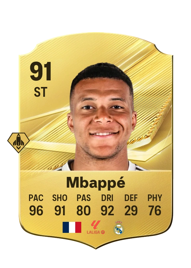 Kylian Mbappé, Common card, rated 91