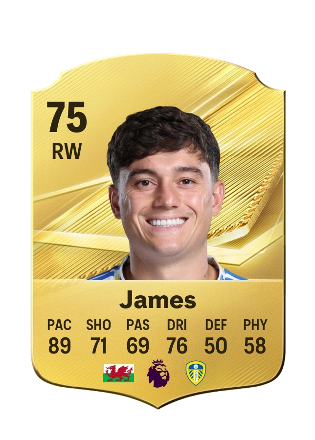 Daniel James، بطاقة Common، بتقييم 75
