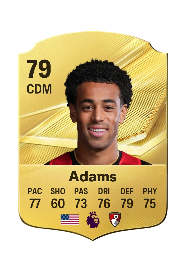 Tyler Adams، بطاقة Common، بتقييم 79