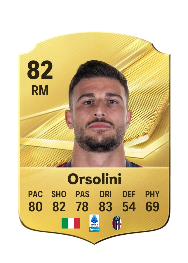 Riccardo Orsolini, Common card, rated 82
