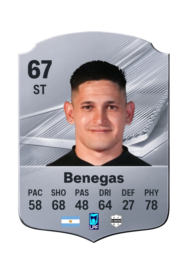 Nicolás Benegas, Common card, rated 67