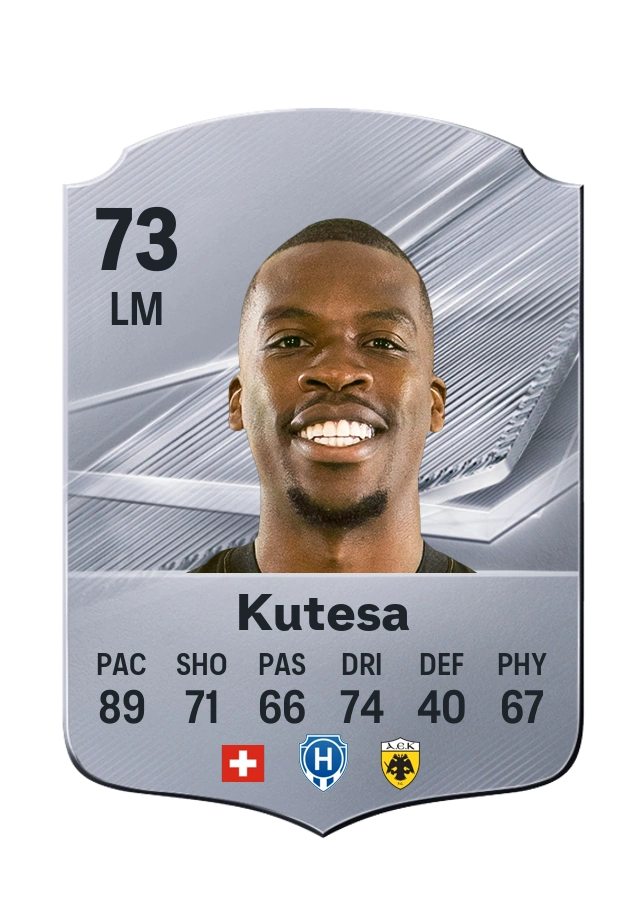 Dereck Kutesa, Common card, rated 73