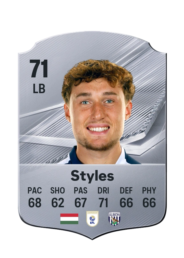 Callum Styles، بطاقة Common، بتقييم 71