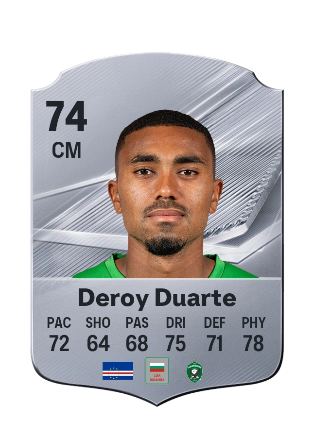 Deroy Duarte, Common card, rated 74