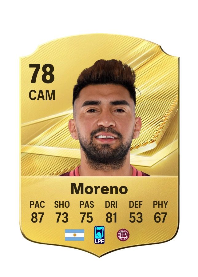 Marcelino Moreno, Common card, rated 78