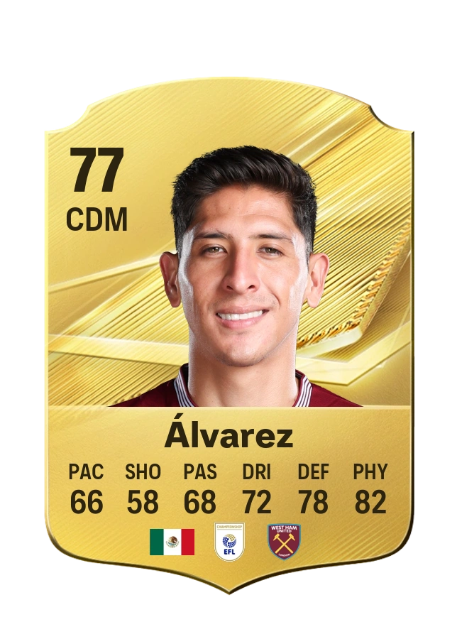 Carta Common di Edson Álvarez, valutazione 77